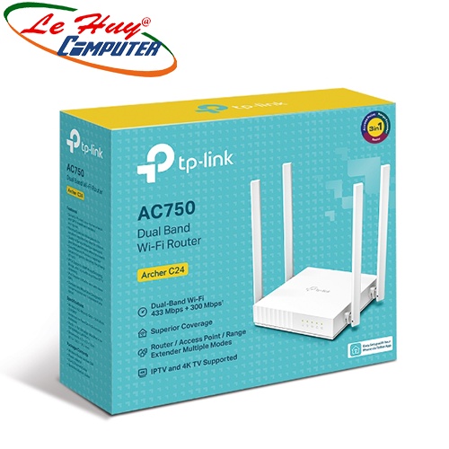 Bộ phát wifi TP-Link Archer C24 tốc độ AC750Mbps