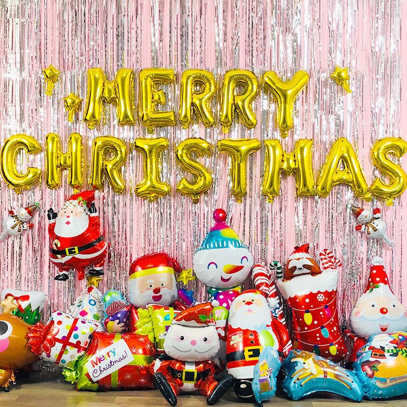 1Pc Mới Bóng đèn Giáng sinh Lớn Hình ảnh Ông già Noel Bóng bay Helium Bong bóng Xmas Bữa tiệc Trang trí nội thất Năm mới Navidad Trang trí Globos