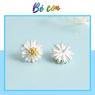  Bông Tai Hoa Cúc💖𝑭𝑹𝑬𝑬𝑺𝑯𝑰𝑷💖Khuyên Tai-Bông Tai Cúc Họa Mi Bạc