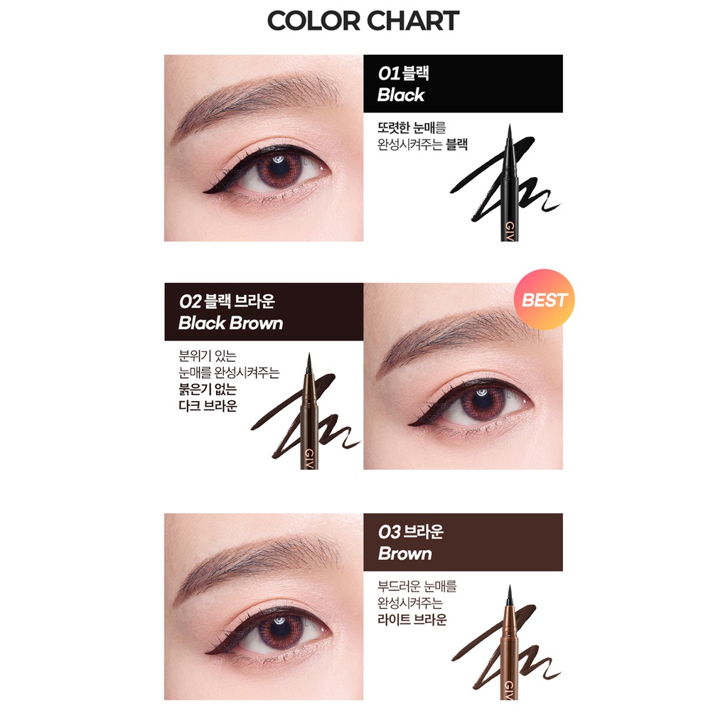 Bút kẻ mắt Giverny Milchak 0.6g sử dụng tiện lợi