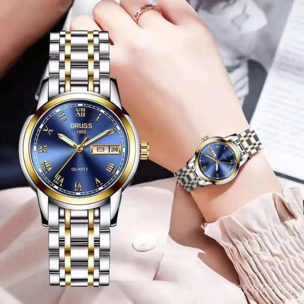 Đồng Hồ Đeo Tay Bằng Thép Không Gỉ Màu Vàng Sang Trọng Đơn Giản Dễ Phối Đồ Thời Trang Công Sở Cho Nữ Sinh
