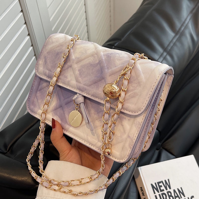 Túi Đeo Chéo Phối Dây Xích Thời Trang Mùa Hè 2022 Dành Cho Nữ