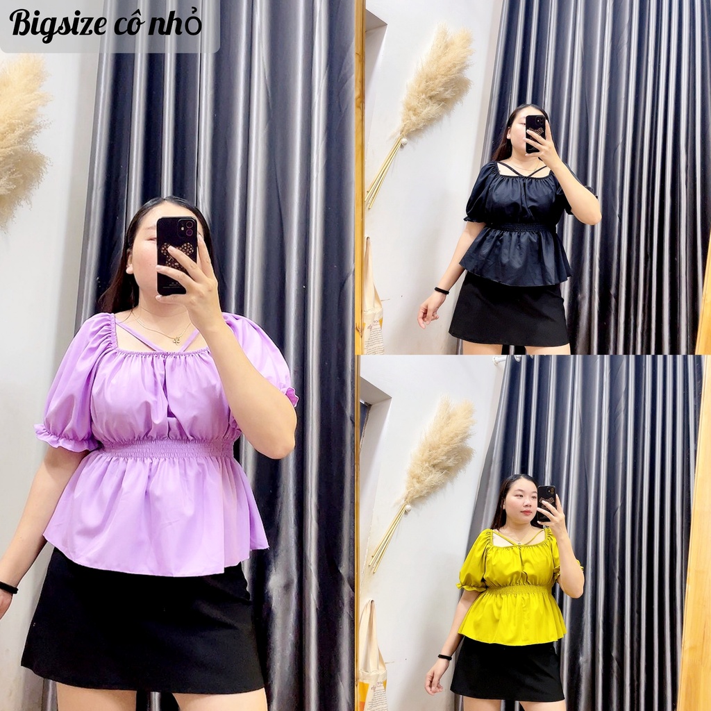 Áo Sơ Mi Nữ Bigsize Nhún Eo Lên Phom Dễ Thương Che Bụng Cực Tốt Hình Thật MÃ AT13