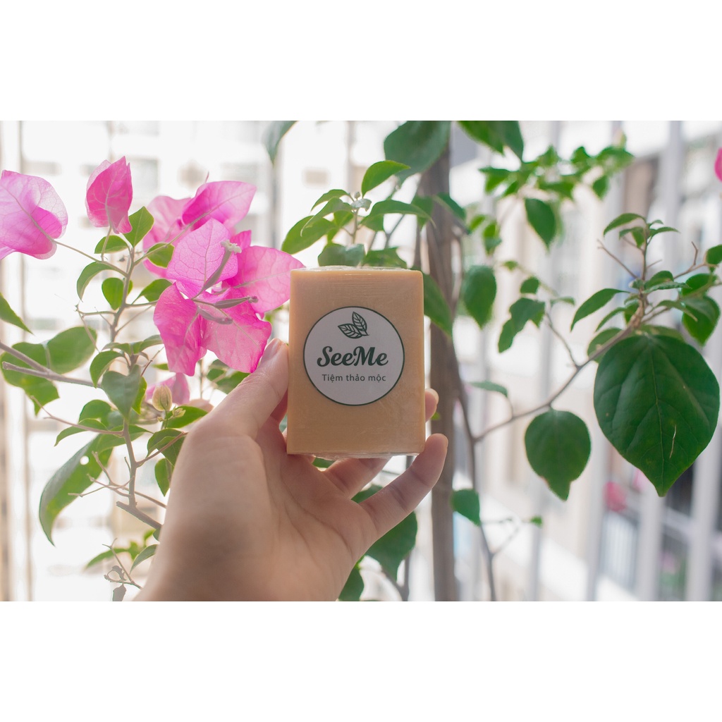 Xà Bông Nghệ Hoa Hồng Thảo Mộc Handmade Dùng Để Tắm Rửa Mặt Dưỡng Trắng Da Mờ Vết Thâm Nám - Tặng Kèm Túi Lưới Tạo Bọt | BigBuy360 - bigbuy360.vn