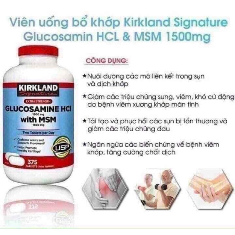 Viên uống hỗ trợ xương khớp Glucosamine Mỹ 375 Viên