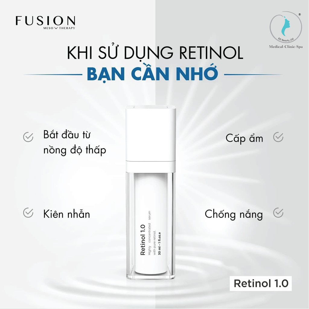 (HÀNG NHẬP KHẨU CHÍNH HÃNG) kem chống loã hoá NÁM,tàn nhanh FUSION RETINOL 1.0 meso Therapy 30ml