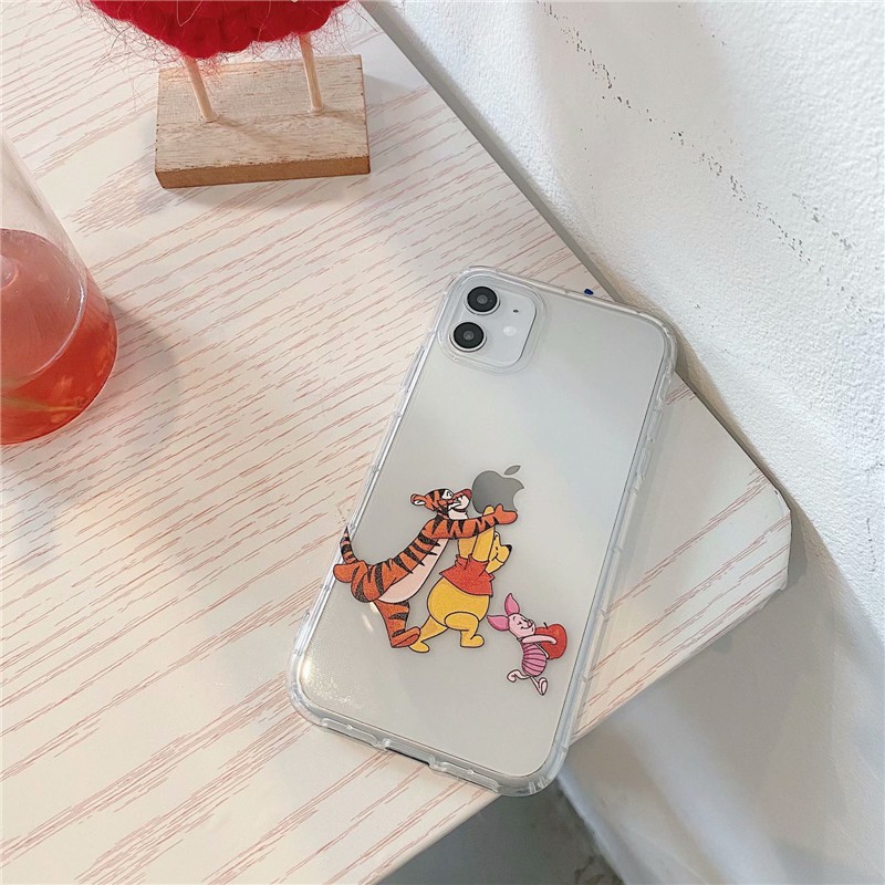 Ốp điện thoại mềm chống sốc hình Winnie the Pooh cho Iphone 13 Pro Max X XR XSMAX 6s 7 8 plus se2 6Plus iphone11/12pro max 7plus