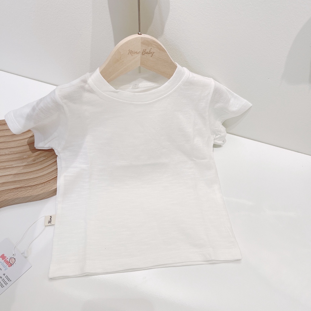Áo cotton xước cộc tay màu trơn mùa hè cho bé QA28 Mimi Kids