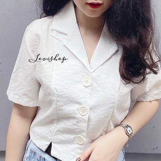 Áo Crop Cổ Vest