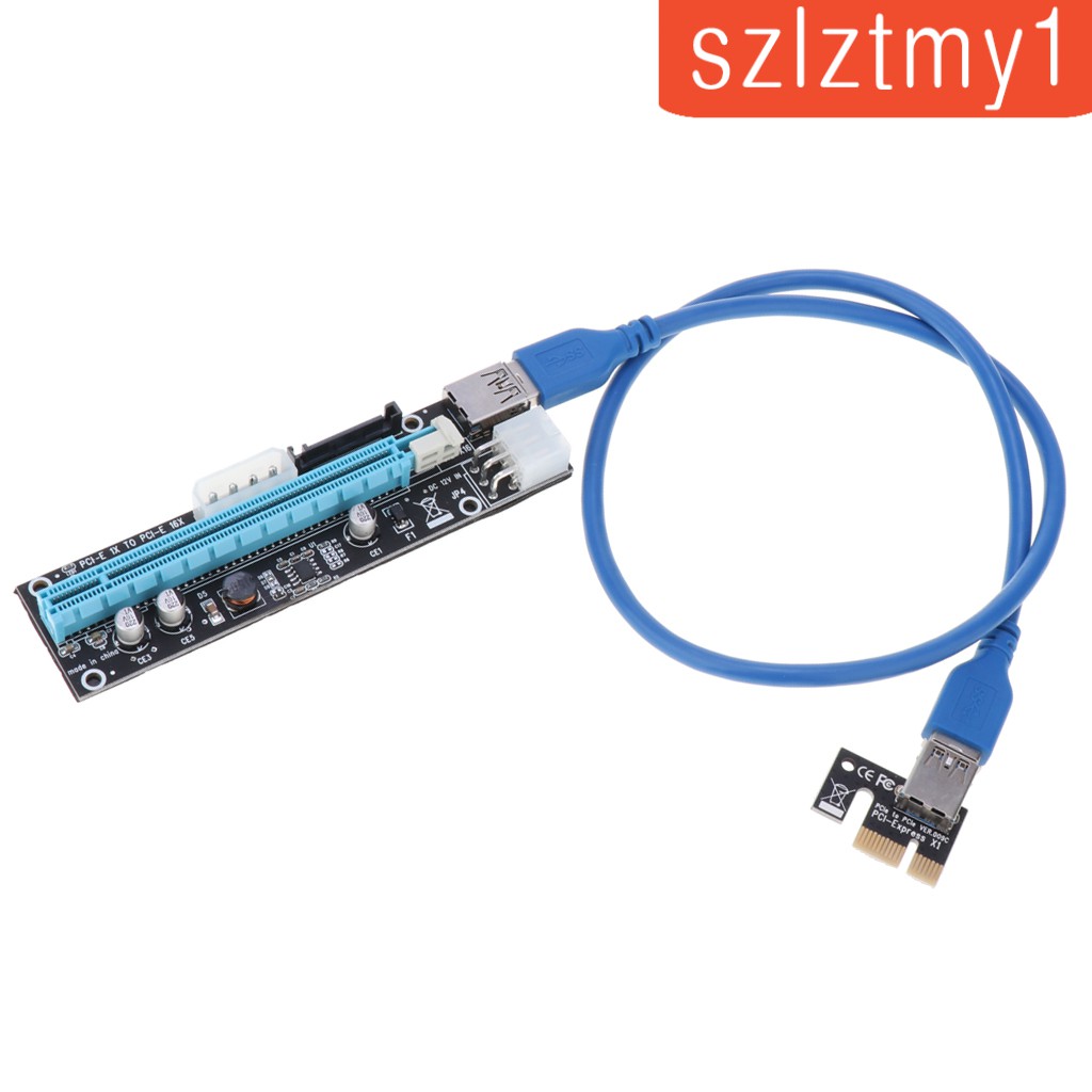 [Thunder]  USB 3.0 Express 1x to 16x PCI-E GPU Extender Riser Card Adapter Cable 6 Pin