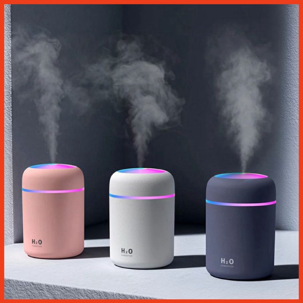 Máy Phun Sương 💦tạo độ ẩm không khí💦 mini có đèn LED màu cầu vồng H2O - uy tín chất lượng