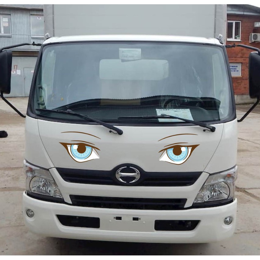 [ RẺ VÔ ĐỊCH ] Decal dán xe tải, tem đôi mắt trang trí xe Huyndai, tải Suzuki, xe Thaco, xe tải Dongben SM-15, theo kt