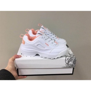 (SẴN) Giày Fila Ullzang cá mập trắng hồng siêu chất (Ảnh thật video thật) kèm box