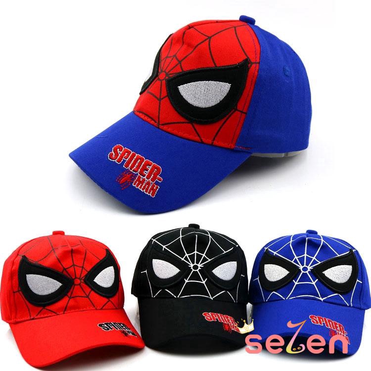 Mũ lưỡi trai chống nắng kiểu người Nhện vui nhộn cho bé