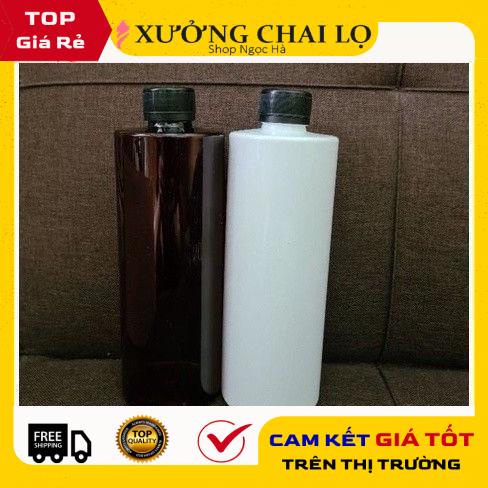 Chai Chiết Mĩ Phẩm ❤ GIÁ RẺ NHẤT ❤ Chai nhựa pet 500ml cao nắp vặn đen chiết mỹ phẩm , phụ kiện du lịch