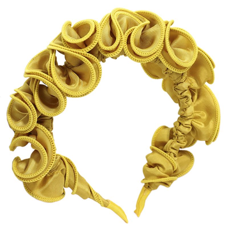 Băng Đô Cài Tóc Xếp Ly Nhún Bèo Màu Sắc Ngọt Ngào Phong Cách Cổ Điển Thời Trang Cho