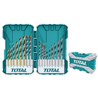 Bộ mũi khoan khoan kim loại, gỗ, bê tông total tacsdl11601 bộ 16 mũi khoan
