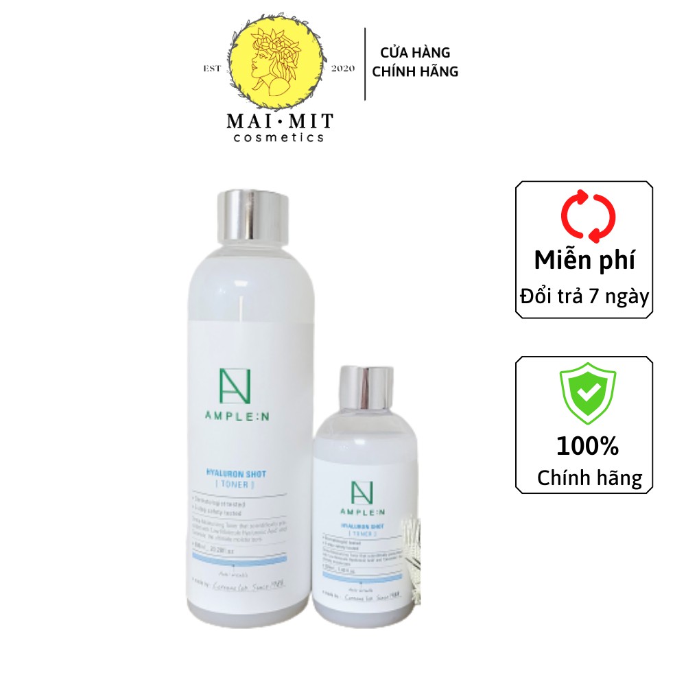 Nước hoa hồng dưỡng ẩm Ample:N Hyaluron Shot Toner Hàn Quốc  600ml