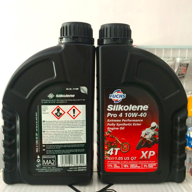 Nhớt Fuchs Silkolene Pro 4 10W40 1 Lít dành cho xe côn tay, PKL - Nhập khẩu Anh (Tặng khăn lau Micro)