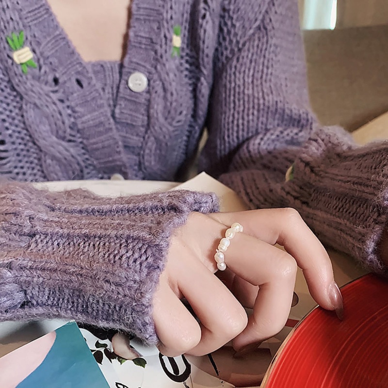 Nhẫn Đính Hạt Ngọc Trai Siêu Co Giãn Có Thể Điều Chỉnh Dùng Làm Quà Valentine
