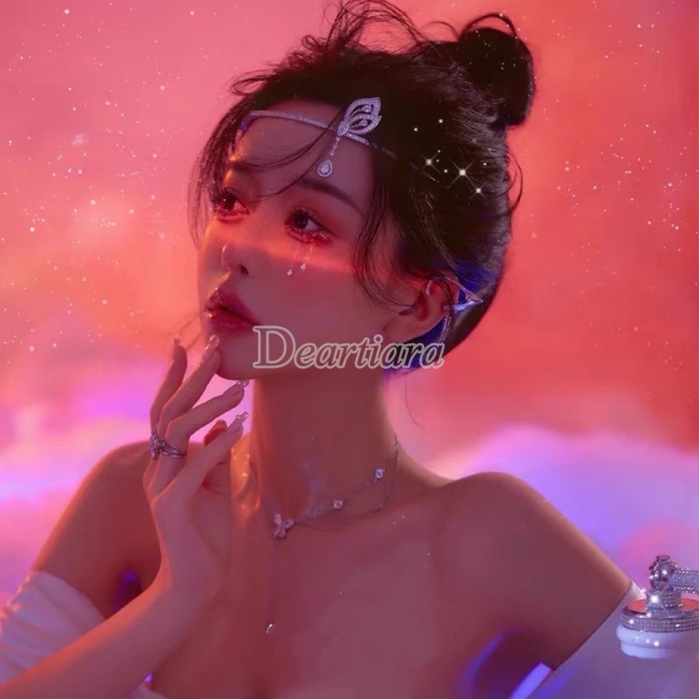 Mới Băng Đô Cài Tóc Hình Bướm Đơn Giản Dành Cho Cô Dâu