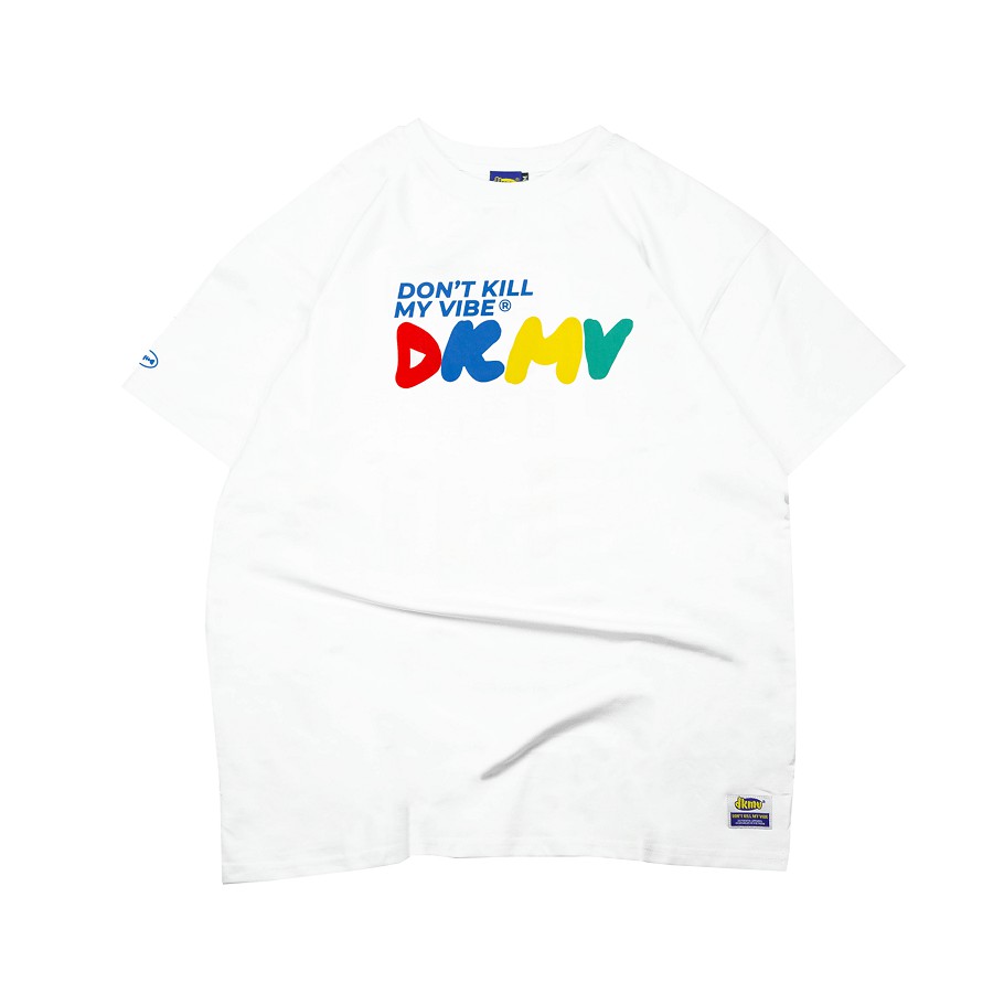 Áo thun form rộng tay lỡ màu trắng Don't Kill My Vibe | DKMV RGB Tee