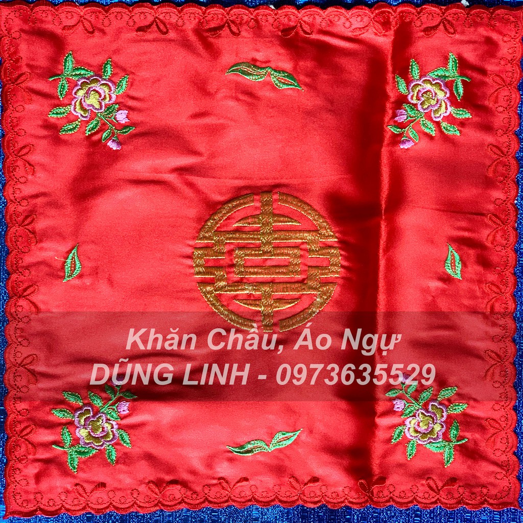 Khăn tay dâng trà hầu đồng, phụ kiện hầu khăn chầu áo ngự