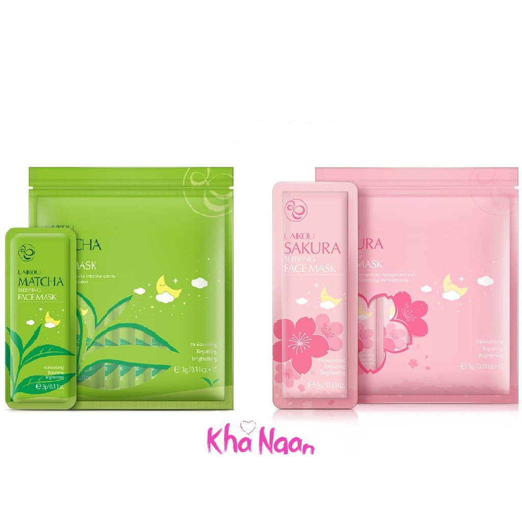 Bịch 15 gói Mặt nạ ngủ trà xanh Matcha Sleeping Face Mask | BigBuy360 - bigbuy360.vn