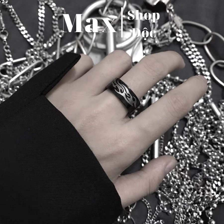 Nhẫn Nam Màu Bạc Tròn Vân Mây Cloudy Ring Maxshopdoc Thời Trang Nam Nữ Unisex Chất Liệu Titan Đẹp Đơn Giản Không Gỉ