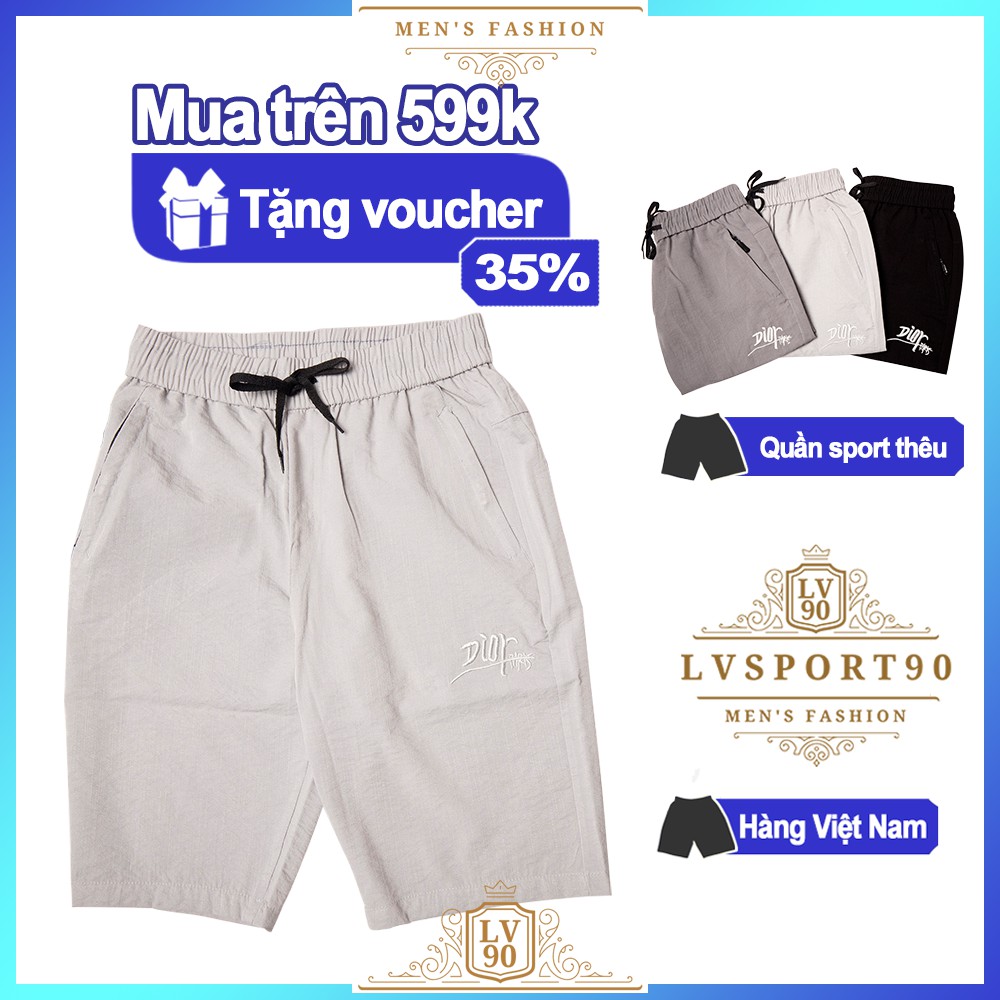 Quần sooc nam 💎SALE💎 Quần đũi chất liệu vải cao cấp hàng Việt Nam họa tiết thêu sắc nét mặc đi chơi chạy bộ LVsport90 | BigBuy360 - bigbuy360.vn