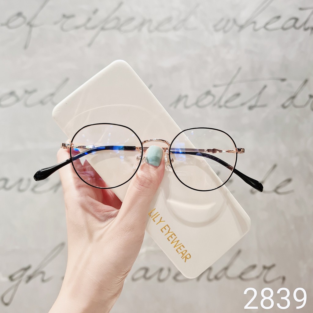 Gọng kính cận thời trang nữ Lilyeyewear mắt tròn TITANIUM siêu nhẹ phù hợp mặt nhỏ 2839 | BigBuy360 - bigbuy360.vn