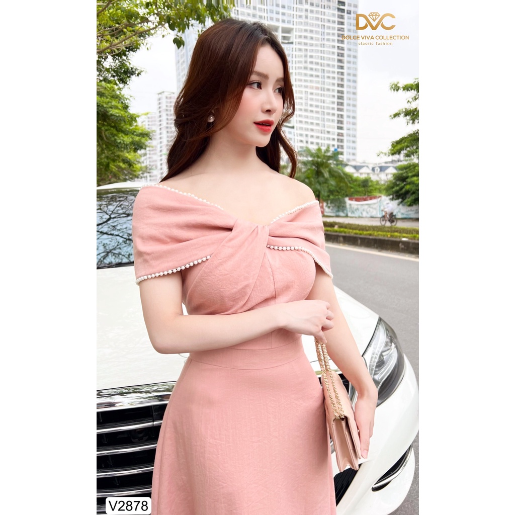 Váy hồng trễ vai V2878-DOLCE VIVA COLLECTION