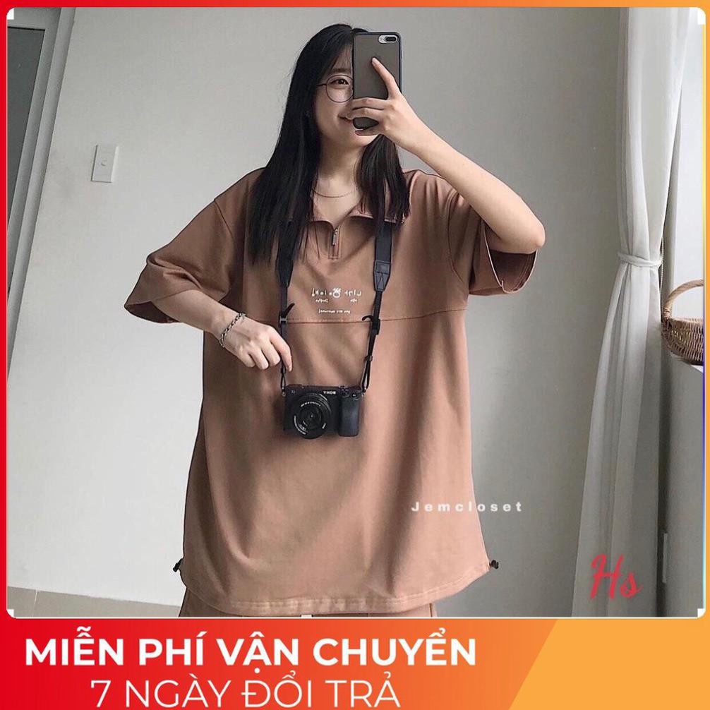 Bộ Quần Đùi Áo Tay Lỡ Cổ Khóa Chữ Hàn,Áo Dây Rút Hông Quần Short Nữ 2 Màu X071 - zeni69 store