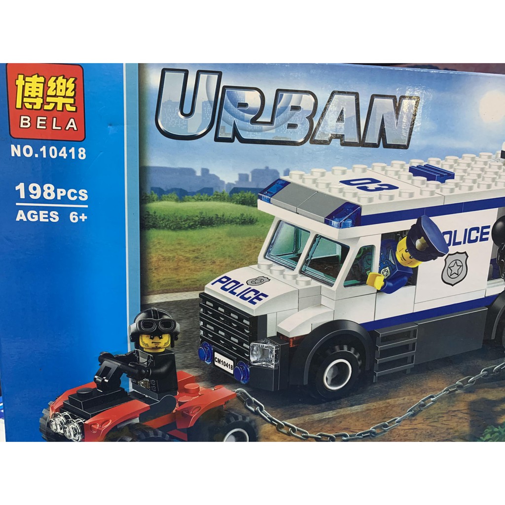 Hộp Lêgô lắp ghép mô hình xe ô tô cảnh sát URBAN 10418