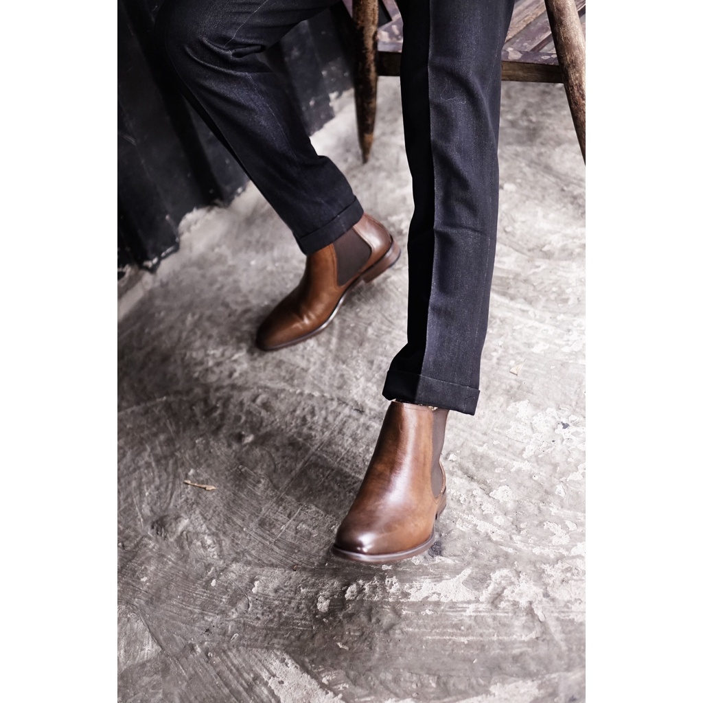 [CAO CẤP] Giày boot nam cao cổ CHELSEA NÂU BK Da thật mũi nhọn Đế khâu Phong cách văn phòng công sở sartorial BH 1 năm | BigBuy360 - bigbuy360.vn