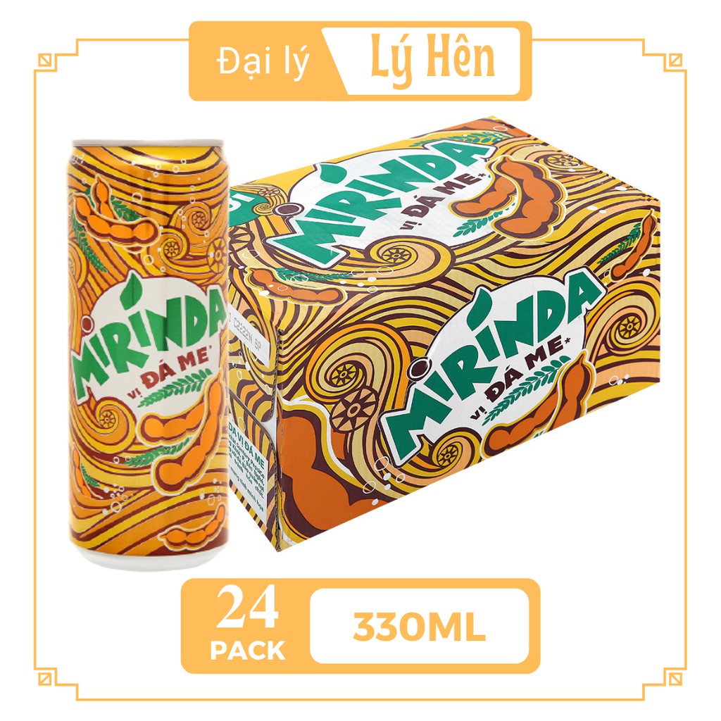 Nước Ngọt Có Gas Mirinda Đá Me - Soft Drink Lon 330ml Date Luôn Mới