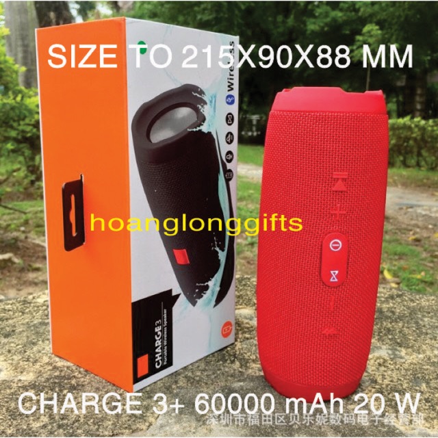 Loa Bluetooth Charge 3+ kiêm sạc dự phòng 1500 mAh Loabluetooth