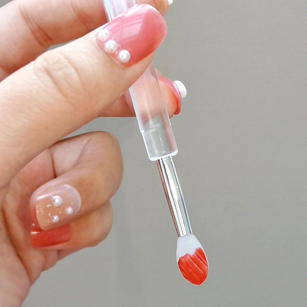 Cọ Tô Son Môi Bằng Silicone Loại Nhỏ Chống Bụi Bẩn Kèm Nắp Đậy C5K0