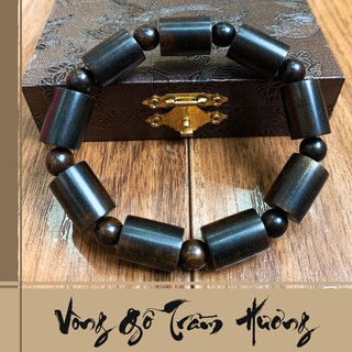 VÒNG TRẦM HƯƠNG đen tự nhiên đốt trúc Ấn Độ cao cấp 12 li, Vòng đeo tay thơm vĩnh viễn