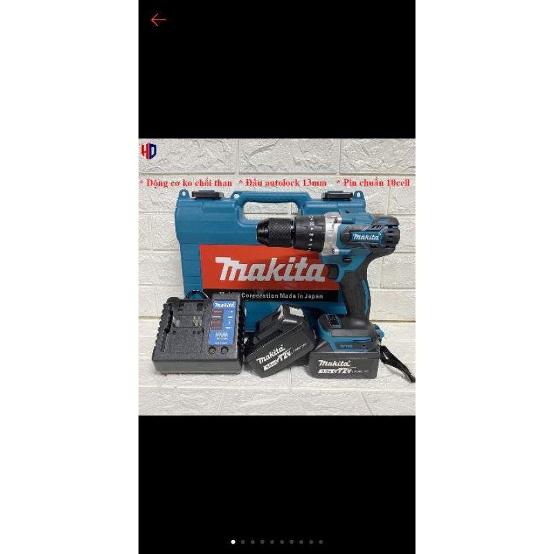 Máy Khoan Pin 72V Makita Không Chổi Than Có Búa-Khoan Bê Tông-Khoan Tường-Bắn Vít