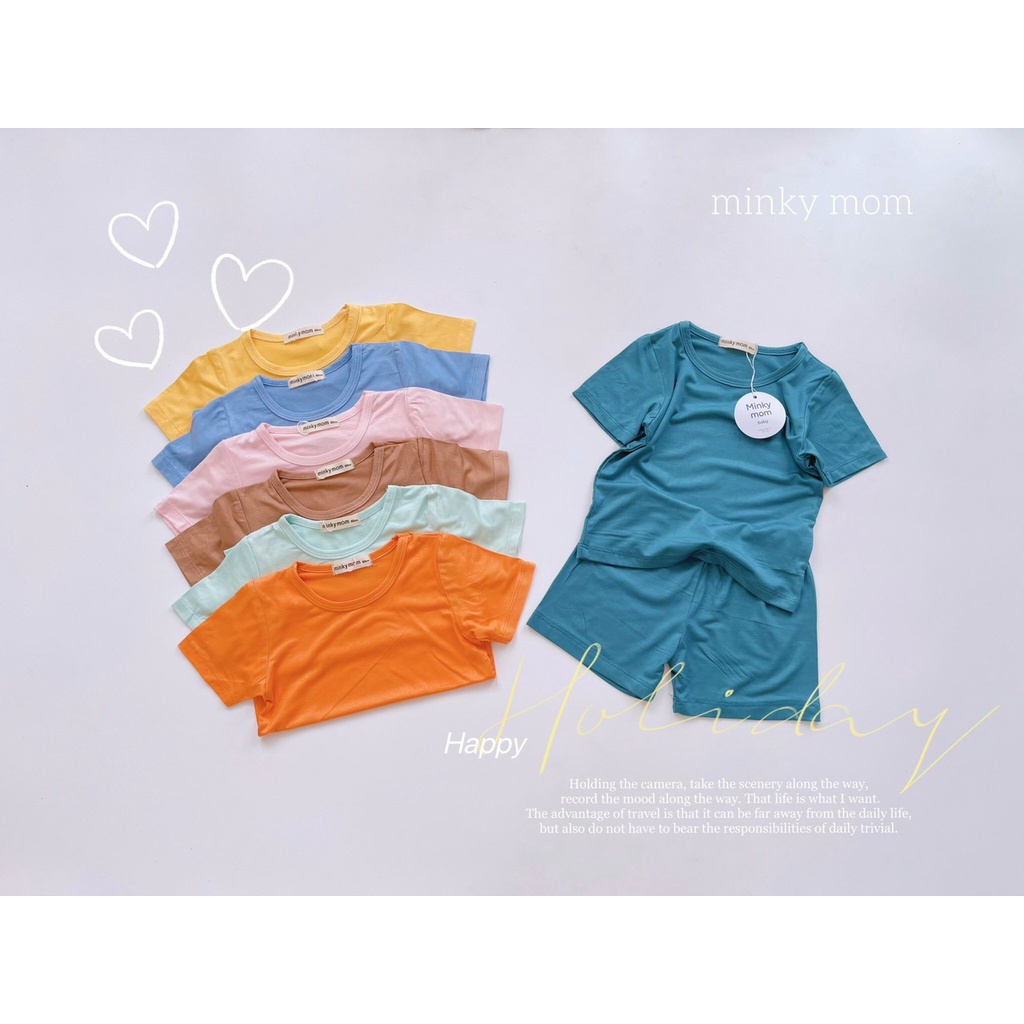 Đồ Bộ Cộc Tay Bé Trai, Bé Gái Minky Mom Chất Thun Lạnh Mát, Bộ Cho Bé Mặc Hè - AN.KID