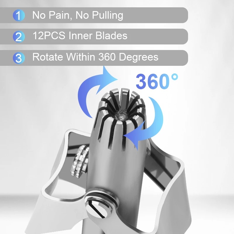 Tông Đơ Tỉa Lông Mũi / Cạo Râu Bằng Thép Không Gỉ Có Thể Giặt Sạch Cho Nam / Nữ