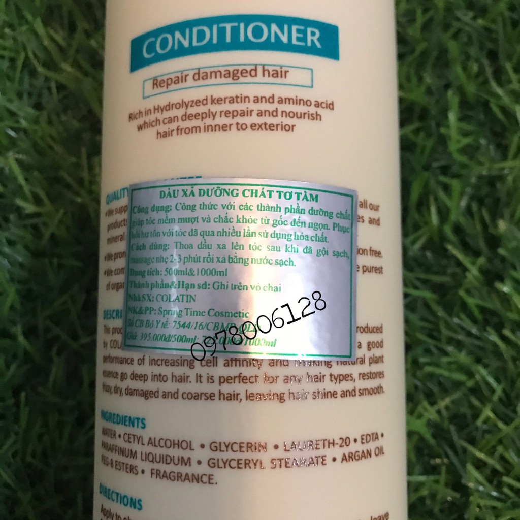 Dầu xả dưỡng tơ tằm siêu mềm mượt Colatin Natural Care Conditioner 500ml -1000ml