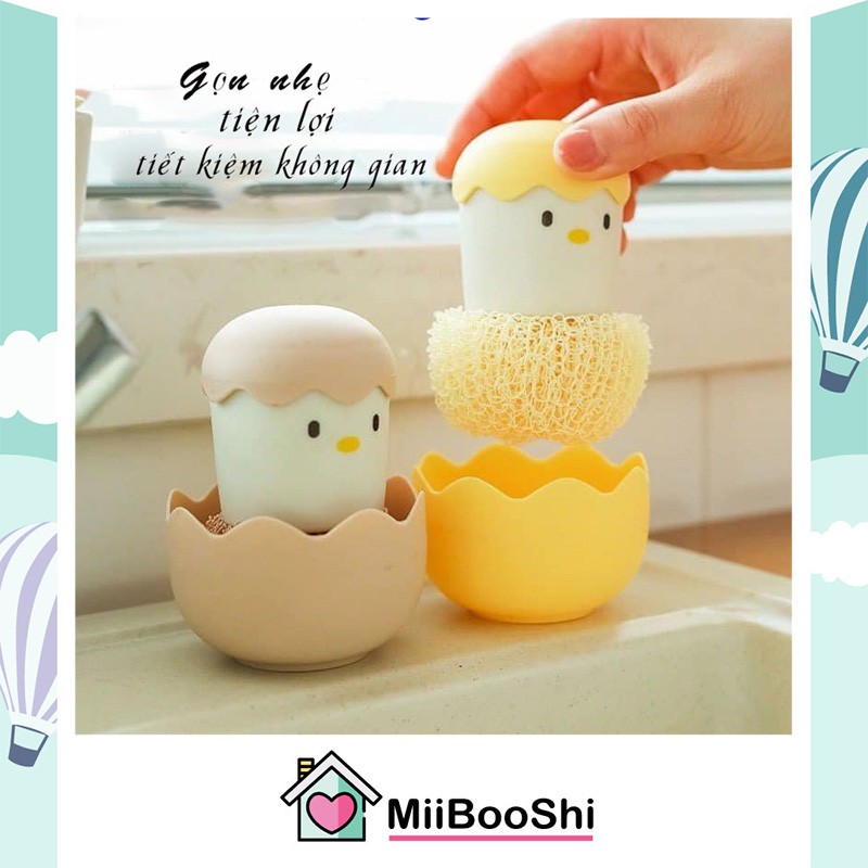 Cọ Xoong Nồi (Giá Sỉ) Dụng Cụ Cọ Xoong Nồi Hình Gà Con Nhỏ Gọn Tiện Dụng