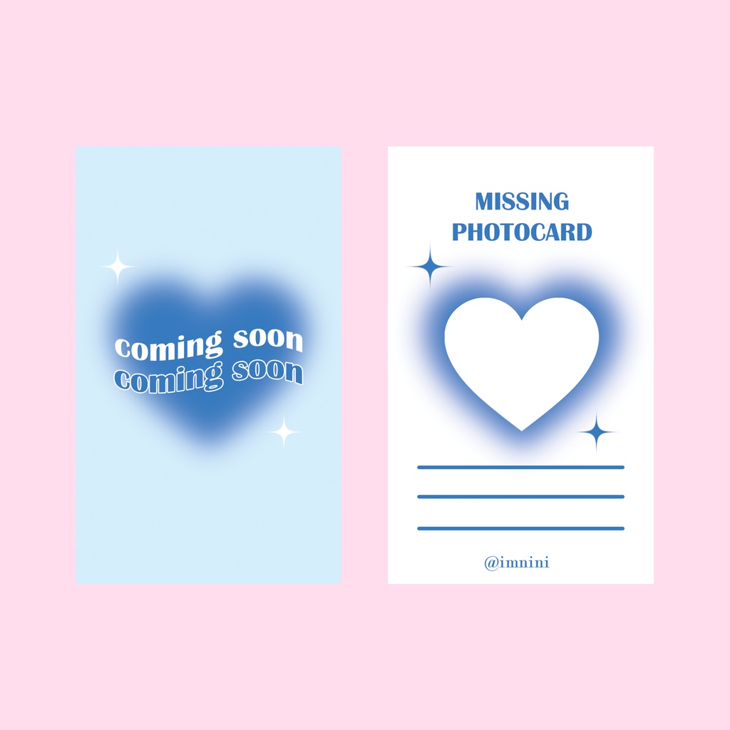 Thẻ bài missing photocard, photocard wishlish - Binder filler trang trí binder