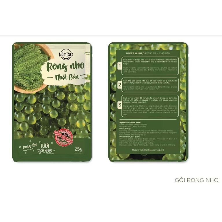 [CHÍNH HÃNG] Rong Nho Tách Nước Namiso, Hộp 12 gói 300g, Tiện Lợi, Dễ Dàng Sử Dụng, Giá Trị Dinh Dưỡng Cao | BigBuy360 - bigbuy360.vn