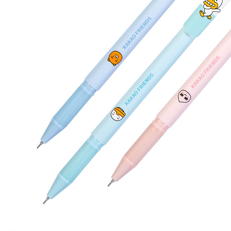Set 3 Bút Bi Mực Đen Ngòi 0.5mm Hình Kakao Friends Dễ Thương Cho Văn Phòng Trường Học C7103