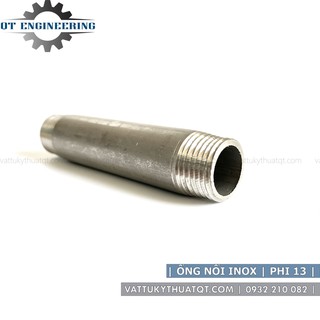 [Combo] Ống nối 2 đầu ren ngoài (Inox 304, 1 Tất, phi 60) + 2 Bịt ren trong (Inox 304, phi 60) - QTENGINEERING