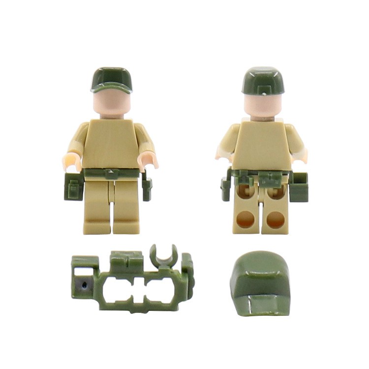 COMBO 5 Bộ Đai Mũ Cho Lính Màu Xanh NO.637 - Phụ Kiện MOC Army