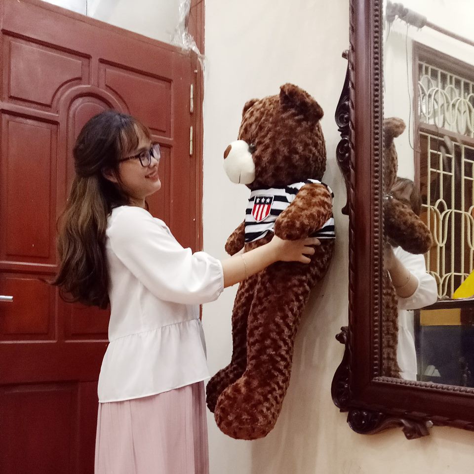 Gấu bông Teddy Cao Cấp khổ vải 1m Cao 80cm